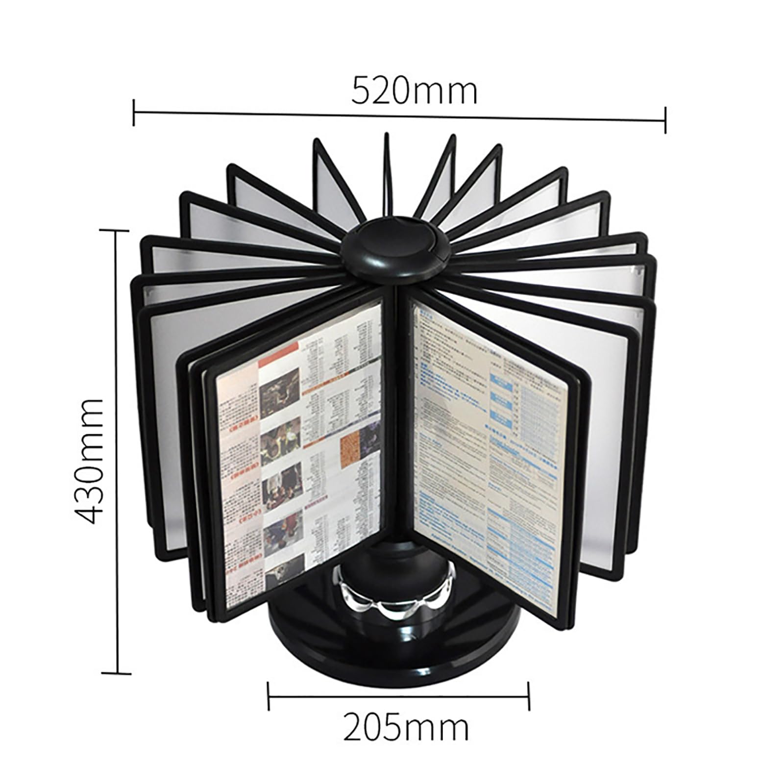 NGARY Organizer da Scrivania, Portadocumenti da Tavolo Ruotabile a 360° con 20 Pannelli Fronte-Retro E capacità di 40 Fogli, Senza Pieghe O Strappi per Documenti Poster A4 in Ufficio E in Laboratorio