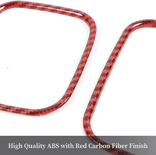 Miniatura 6 de Hoolcar Cubierta de ventilación del panel de CA de control central de aire acondicionado para Dodge Charger 2011-2020, fibra de carbono roja