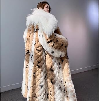 Denny&Dora Women's Fox Fur Coat Extra Large Long Style with