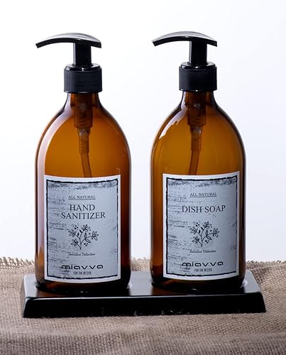 Miniatura 2 de Dispensador de jabón de vidrio con soporte de metal, dispensador de jabón de vidrio con bomba aplicable al dispensador de jabón de cocina (negro)