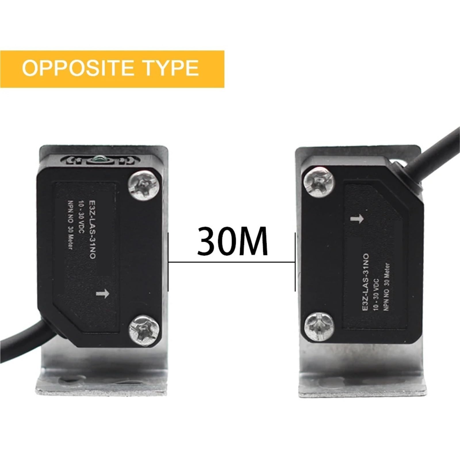 Interruptor fotoeléctrico de haz láser, Sensor infrarrojo NPN PNP, transmisión de larga distancia de 30 metros, interruptores de fotos pequeños, E3Z-LAS