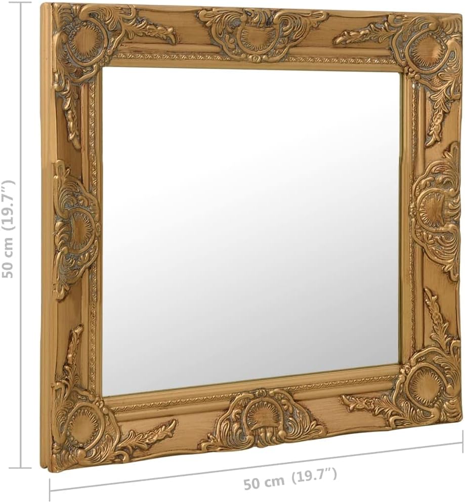 ウォールミラー バロックスタイル 50x50 cm ゴールド.装飾,ミラー 装飾