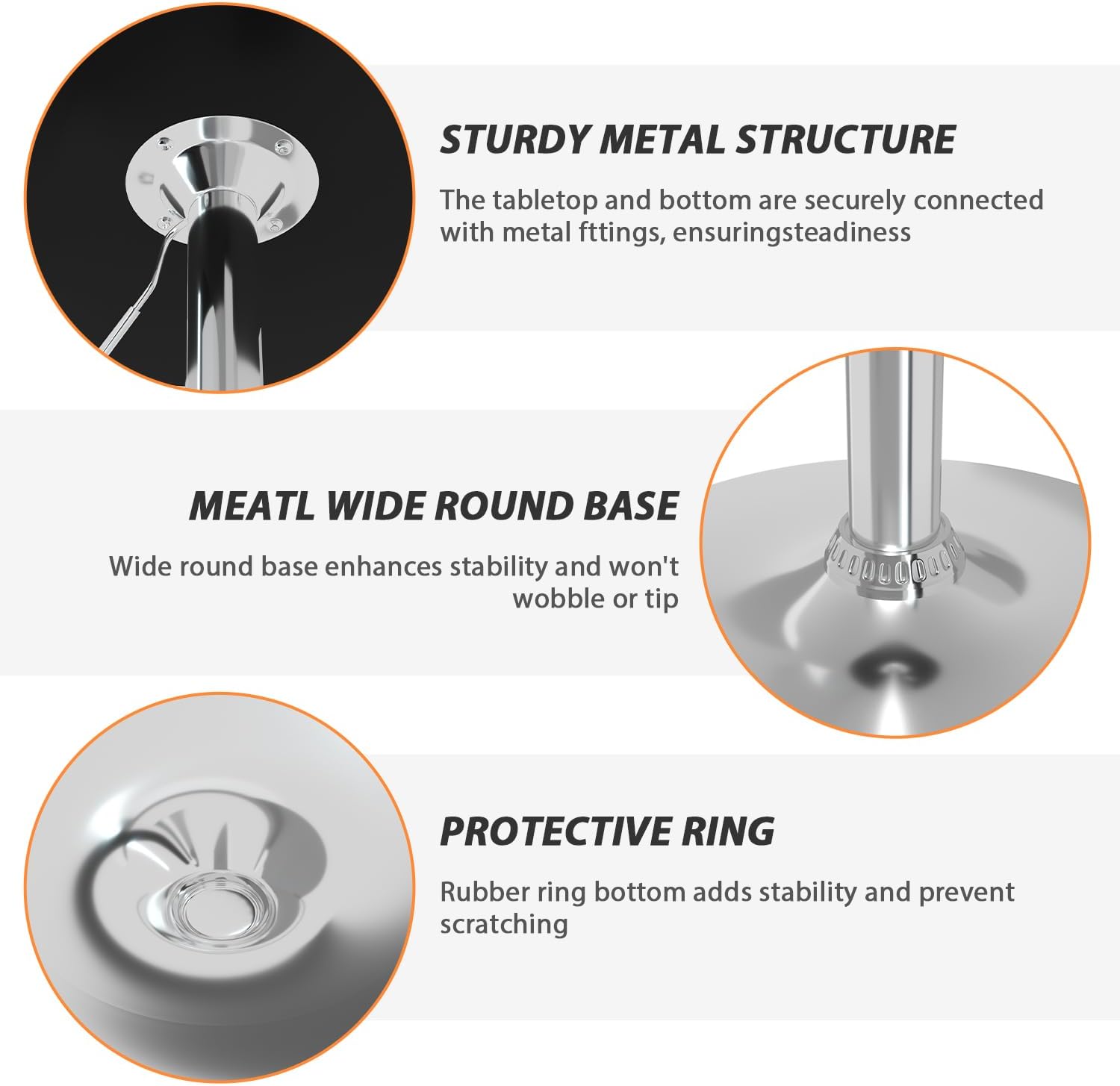 Adjustable Bar Table Cocktail Table Pub Drink Table, Hydraulic Small Round Dining Table High Top Table Drink Table With Metal Base, Wood Cake Table Bistro Table for Home Kitchen, 26.8-35.8 In Height