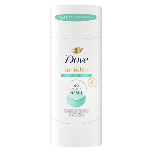Dove Desodorante antitranspirante invisivel Advanced Care em bastao sem marcas brancas em 100 cores, transparente, fresco, 48 ho