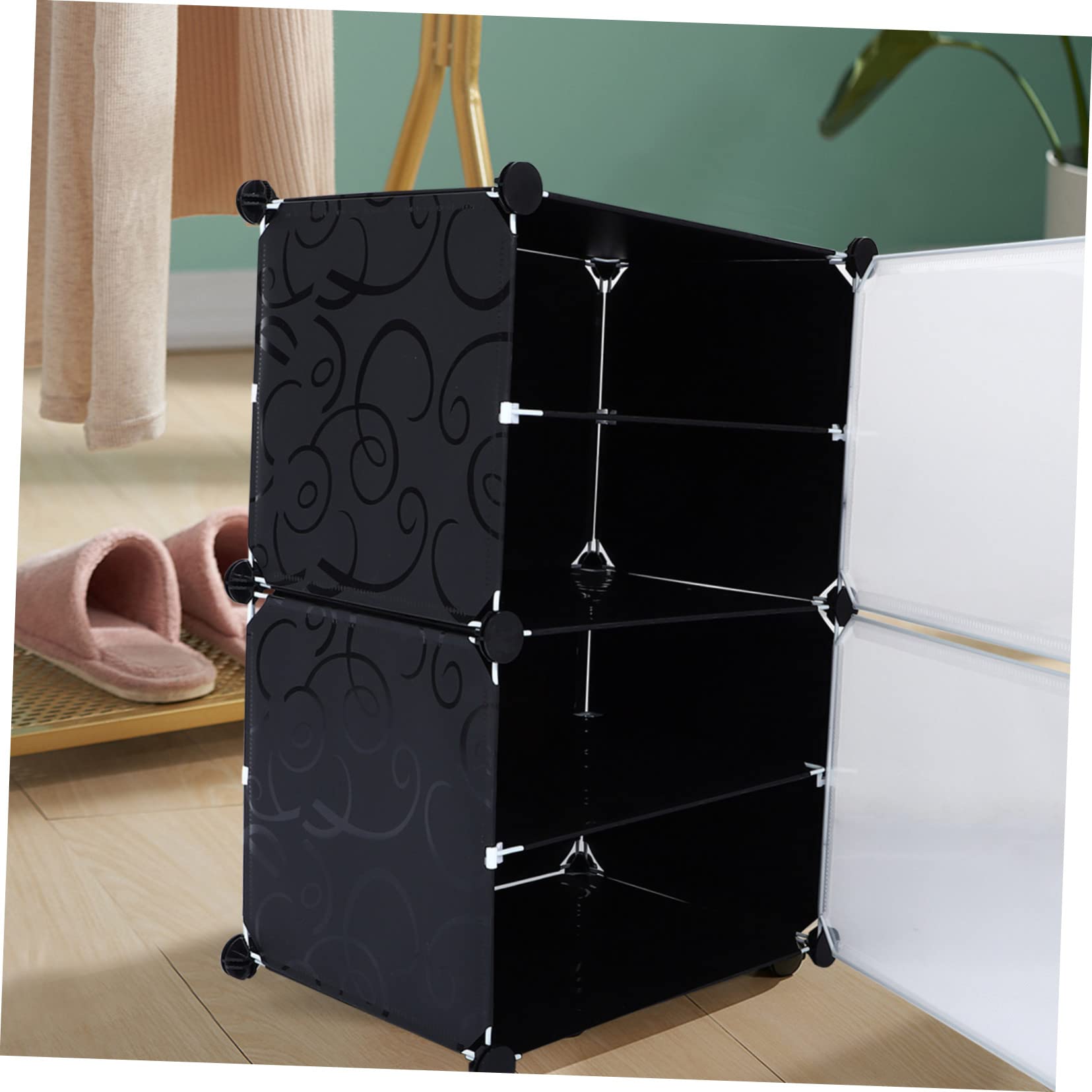 STOBAZA Gardez Votre Maison Bien Rangée Étagère À Chaussures Multicouche pour Porte De Maison Support À Chaussures pour Salon Noir Facile À Assembler