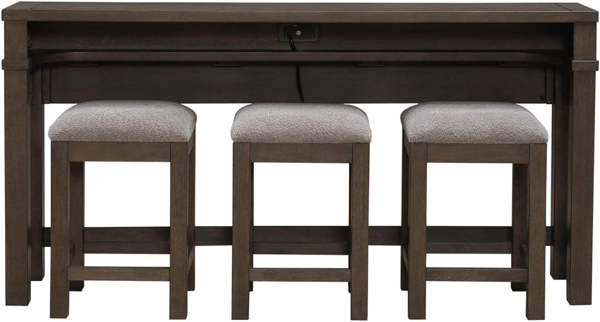 Liberty Furniture Cascade Falls Living Room 4 Piece Set - Console Bar Table, 3 Stools - Satin Espresso