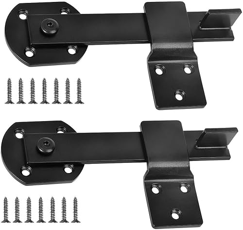 Cerradura de puerta rústica de granero para barra, puerta de gabinete de 6.5 pulgadas de longitud, revestimiento de polvo de hierro resistente (2