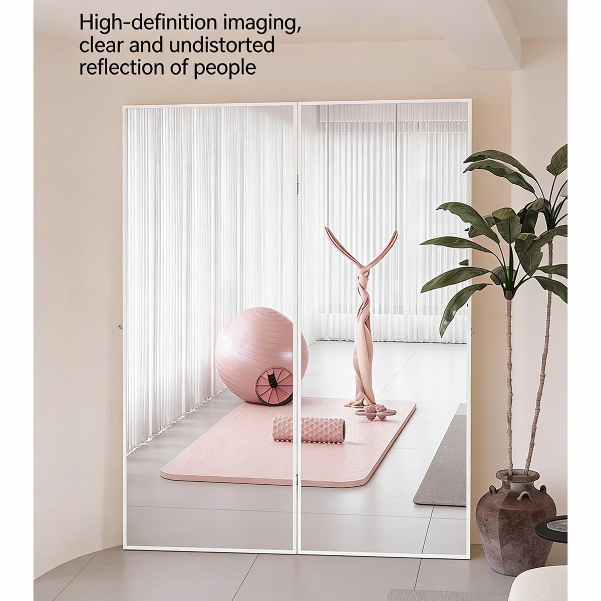 Gimnasio Espejo de Pie de Cuerpo Entero Plegable para Pared Espejos Grandes de Usos Fáciles de Usar para Gimnasio Garaje Yoga Estudio de Baile y Dormitorio 170 * 80cm