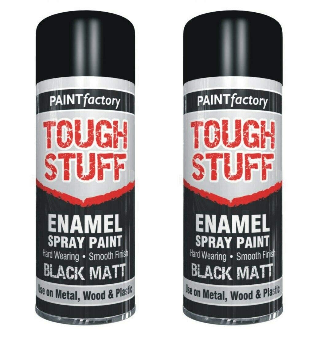 3 X 400ML MATT BLACK SPRAY PAINT FOR METAL WOOD PLASTIC Interior Exterior Black Spray Paint Matt By Tough Stuff