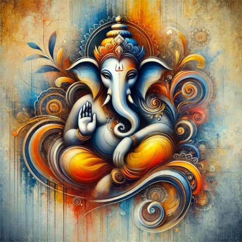 Image of TULIP N TURTLE SIDDHIVINAYAK DIY 5D Diamond Painting Kit Round Dril Cross Stitch
