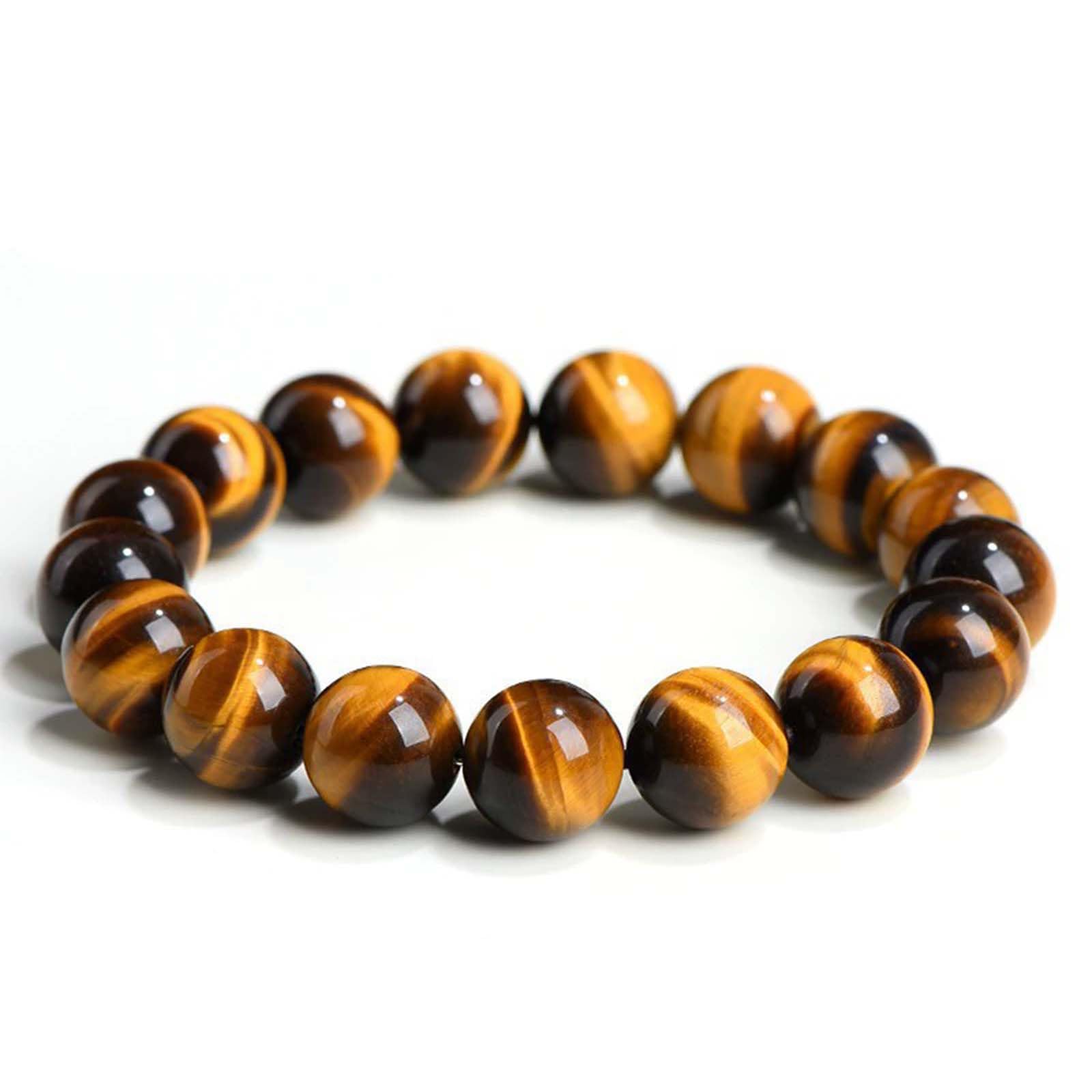 Pulsera de Piedra de Ojo de Tigre Natural para Hombres y Mujeres