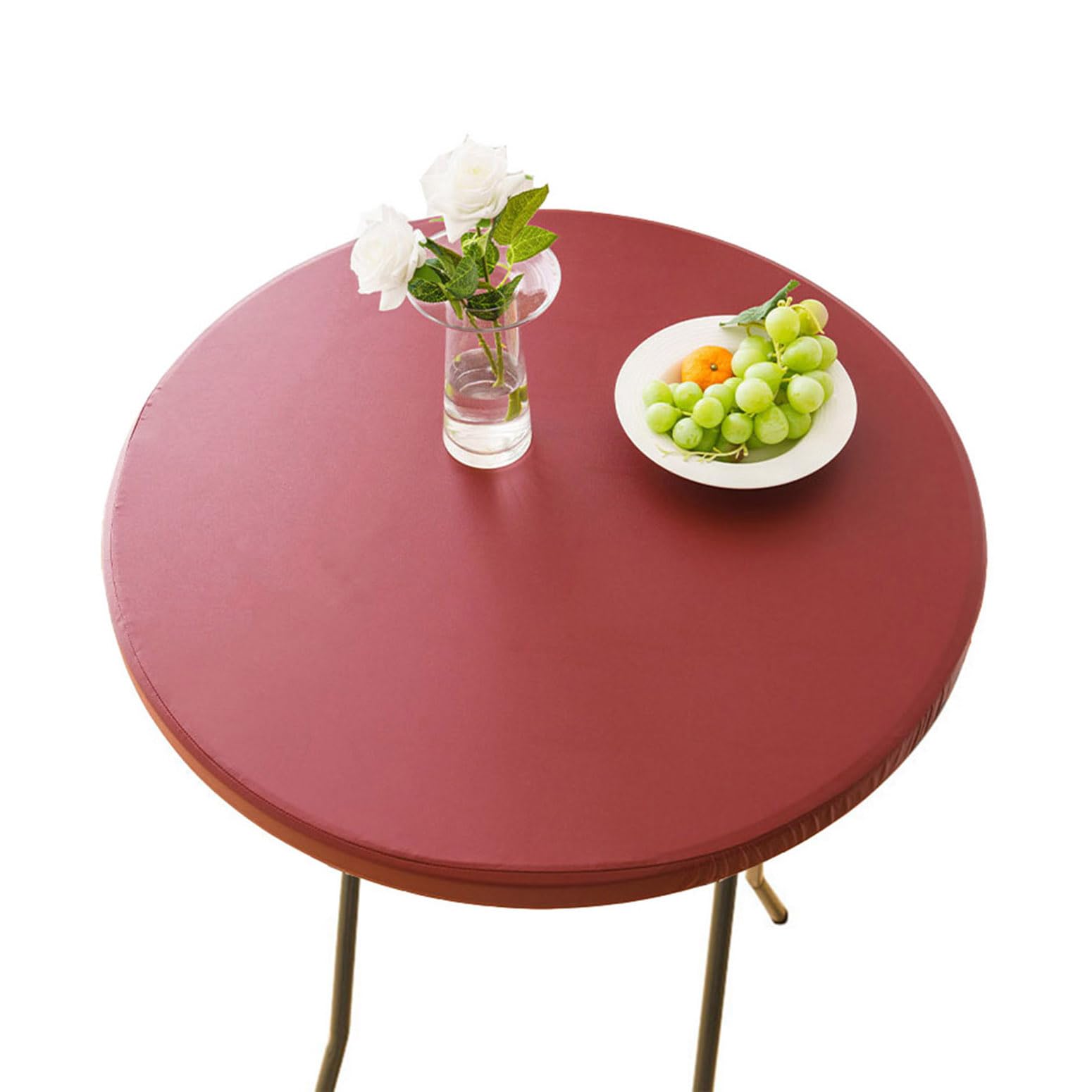 CIEEIN CIEHT PU Tablecloths Table cloth Tablecover Home Hotel Restaurant Bar Party Waterproof Oilproof Table Covers Wine Red Round 70cm โ image 1