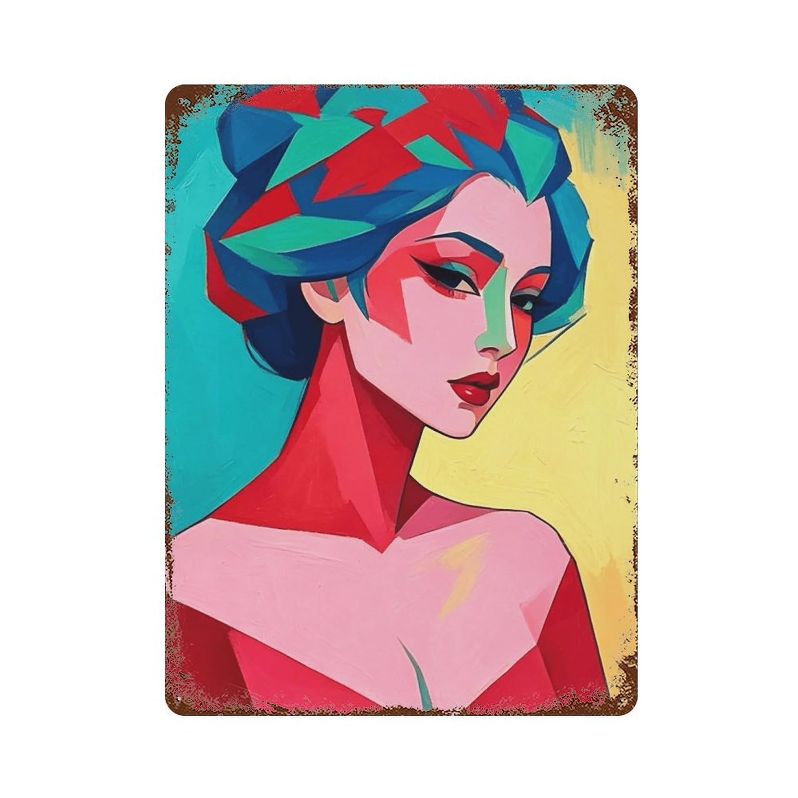 WIHYRTUI Retro Oriental Geisha (2) Wall Retro Iron Metal Tin Sign Vintage Art Poster Modern Home Cofffee Club Art Bar Shop Decor Style 40x30cm