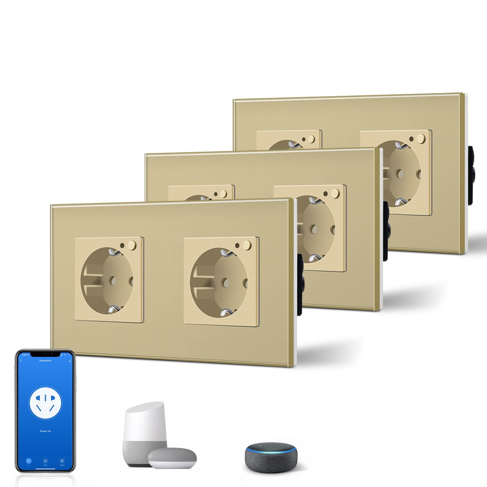 BSEED Enchufe Inteligente con 20W USB y Tipo C,Mate Enchufe Pared Wifi con Medidor Consumo,Control Remoto por APP & Voz,Requiere Cable Neutro,1 Enchufe,Blanco 86mm — view 87