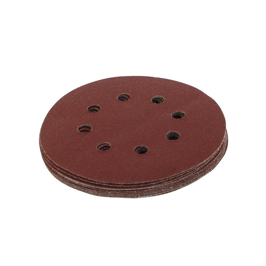 Silverline 633955 Hook And Loop Discs Punched 125 Mm 10Pk 125 Mm 80 Grit