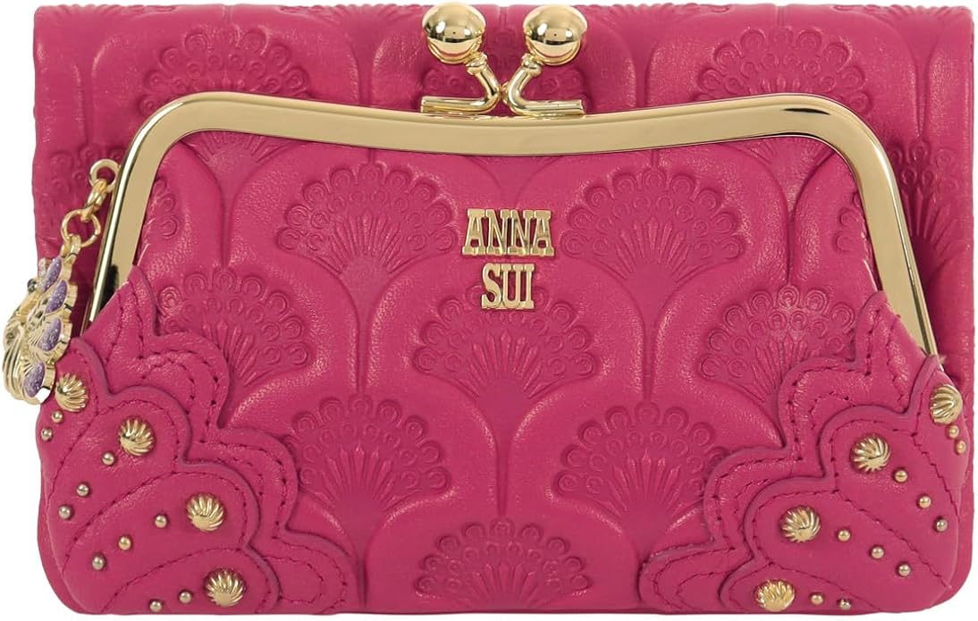 ANNA SUI 二つ折りがまぐち財布 レッド　アナスイ　ガマ口 楽天市場】アナスイ 財布 二つ折り財布 がま口財布 ピンク ANNA