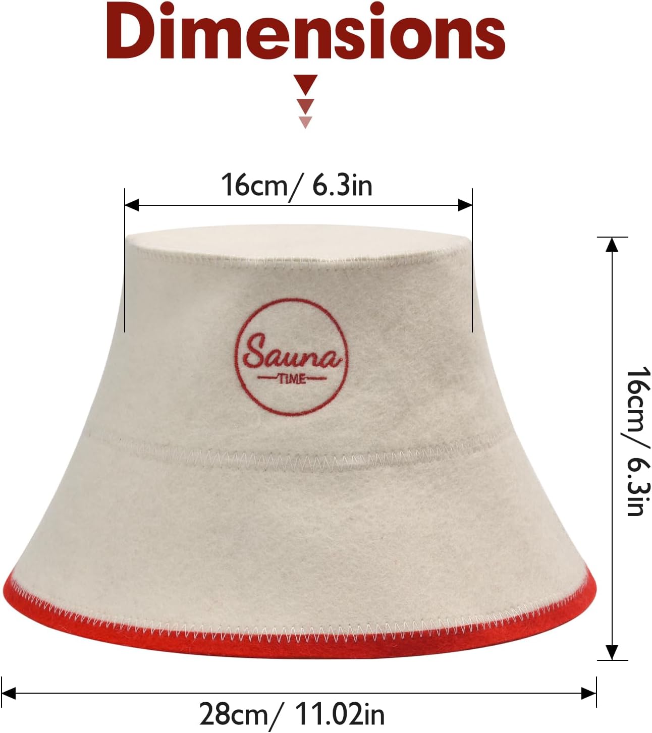 Bucket Sauna Hat 2-Pack, Wool Sauna Hat for Women and Men Russian Banya Cap - Ultra Soft, Breathable for Bath Sauna Accessories-White - Image 4