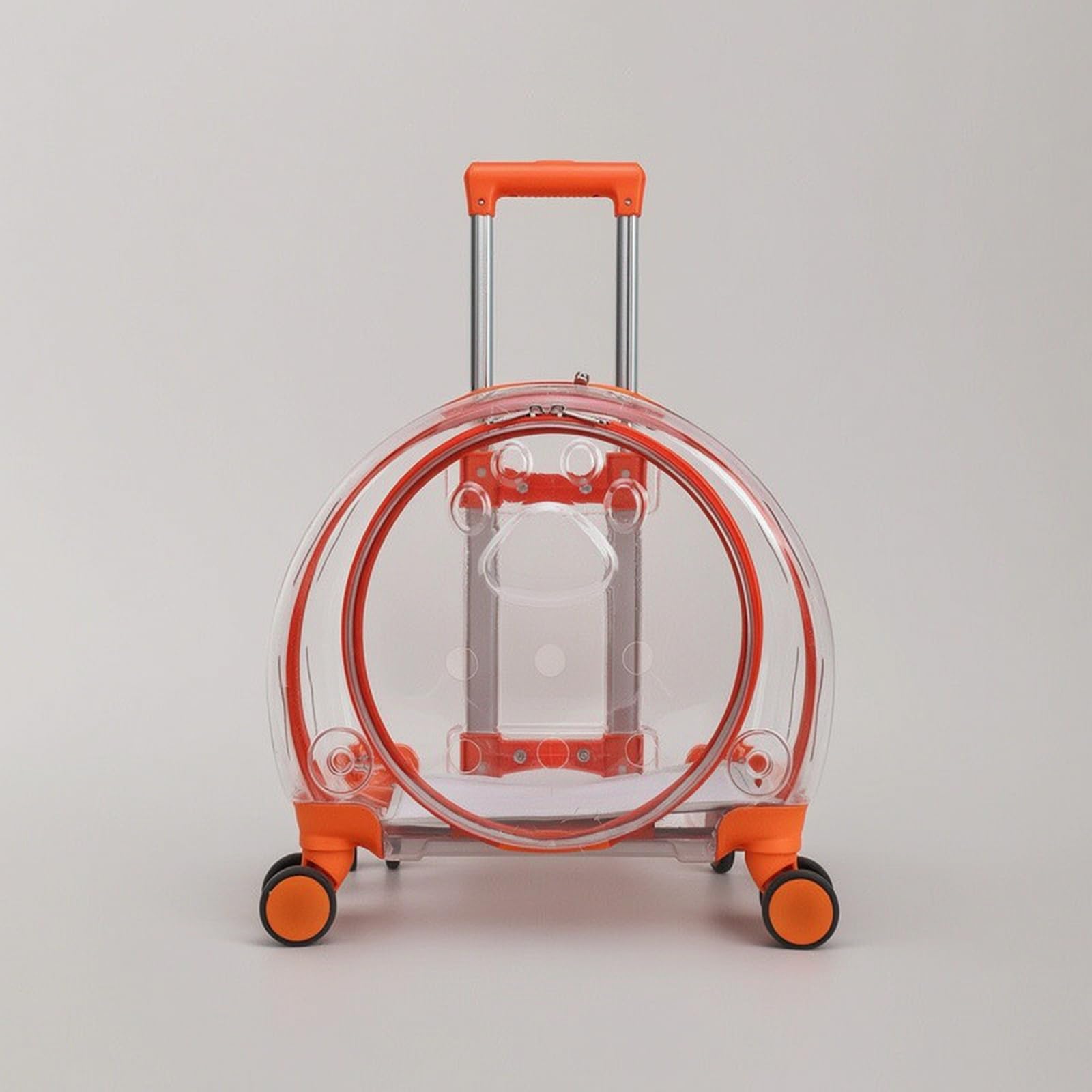 Colcolo Transparenter Reisekäfig für Im Kofferformat mit Rollen Und Griffoptionen Oberer Griff für Kurze Strecken Und Zuggriff für Längere Wege, Orange, 1904-2 Volltransparent Orange