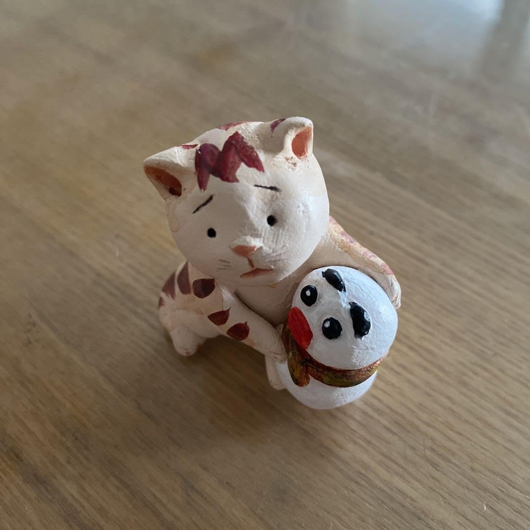手捻り　1点もの　希少！　もりわじん　招き猫 もりわじんさん 招き猫 1点もの