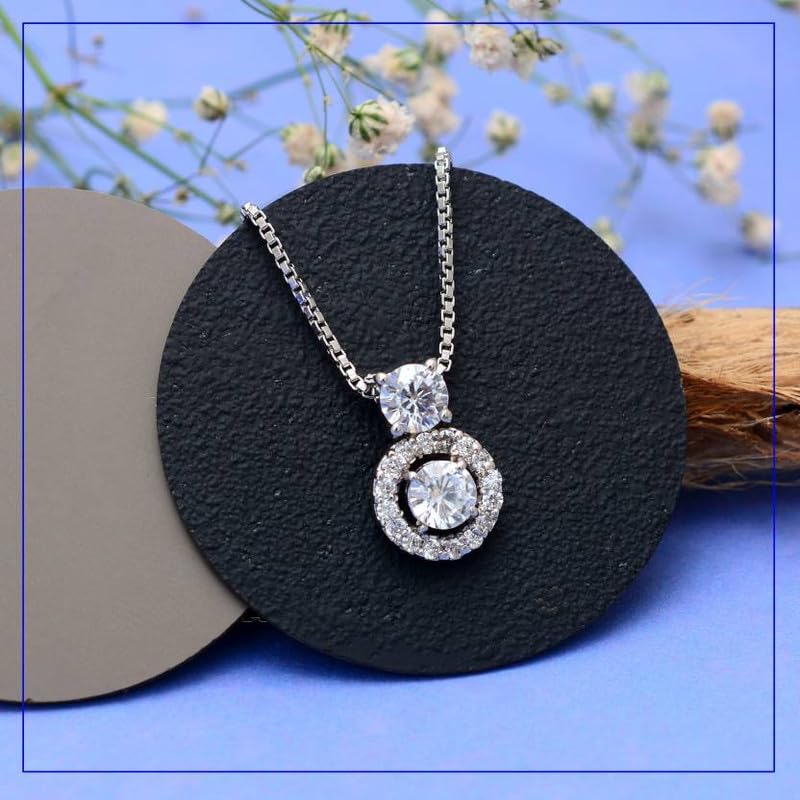 Image of 925 Sterling Silver Pendant Necklace Charm for Women | Elegant Minimalist Pendant | Hypoallergenic, Lightweight | Everyday Wear | Birthday, Anniversary & Gift for Her