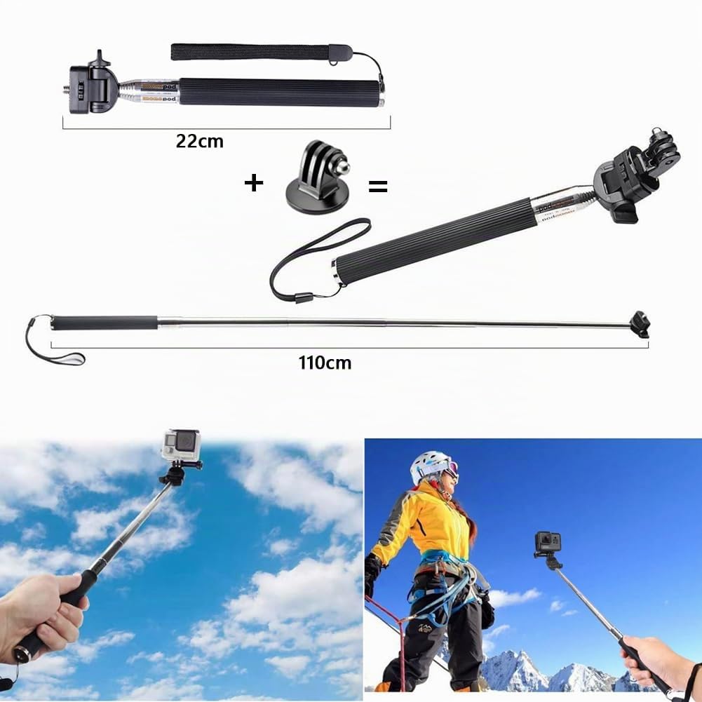13 en 1 Accesorios para Gopro, Kit Accesorios para Action CAM Compatible con GoPro Hero 13 12 11 10 9 8 MAX 7 6 5 4 Black SJ4000 y Otras cámaras Deportivas