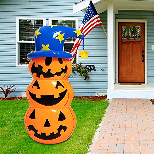 Joyin Halloween Inflatable Pumpkin Decorations Outdoor 4.5 Ft Inflatable Yard Decoration Pumpkin With Witch Hat For Halloween Indoor And Outdoor Party Decorations, Haunted House Decorations #TOP4
