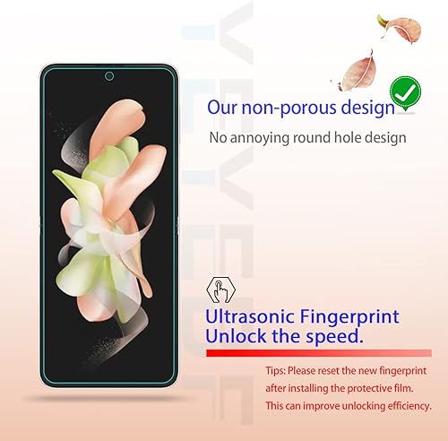 Miniatura 4 de Protector de pantalla para Galaxy Z Flip 4 5G + protectores de lente de cámara, 2+2 unidades Protector de pantalla de cobertura completa para Galaxy