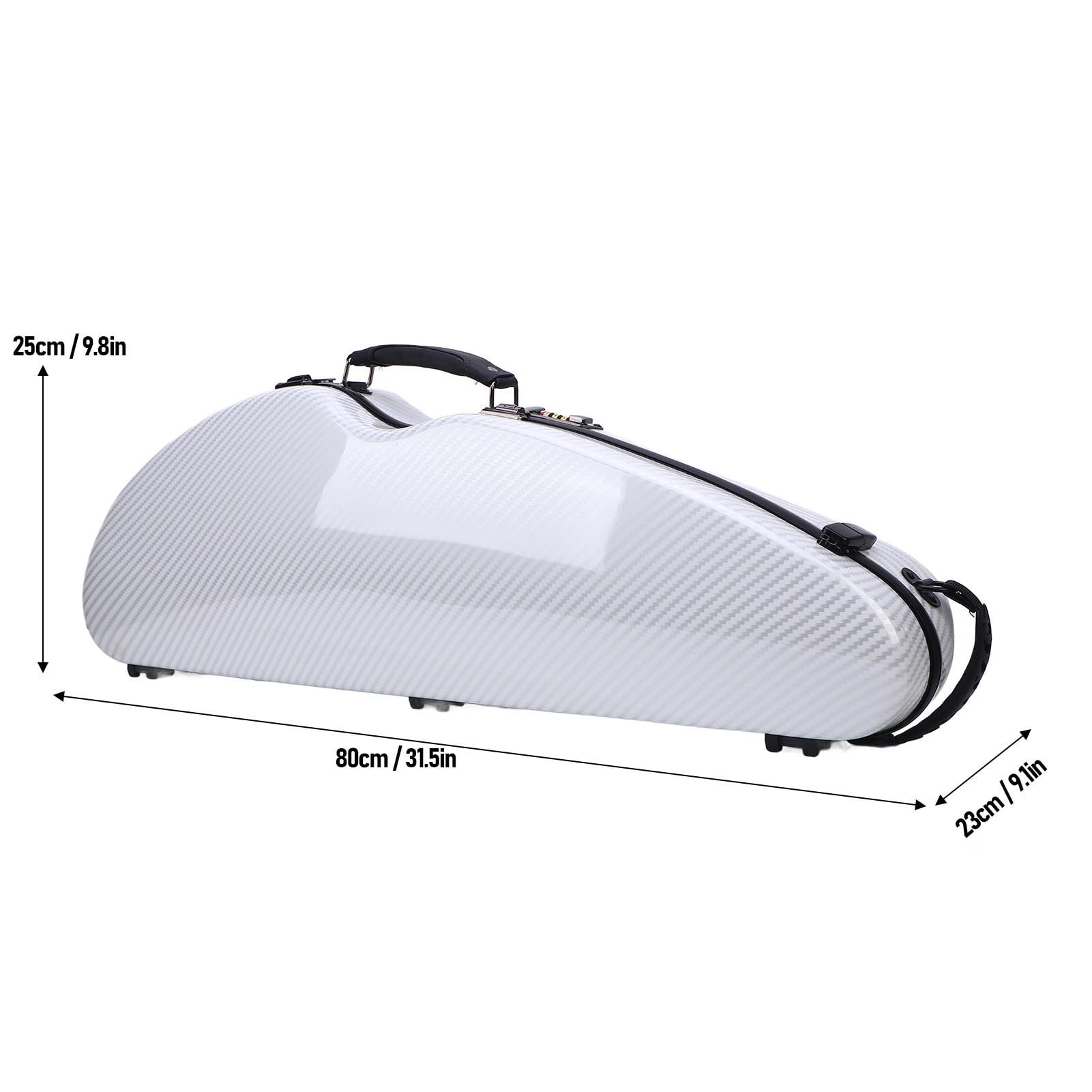 Violin Hardshell Case, Lightweight Protective Carbon Fiber Violin Triangular Case with Hygrometer for 4/4, 3/4, 1/2, 1/8 Violins