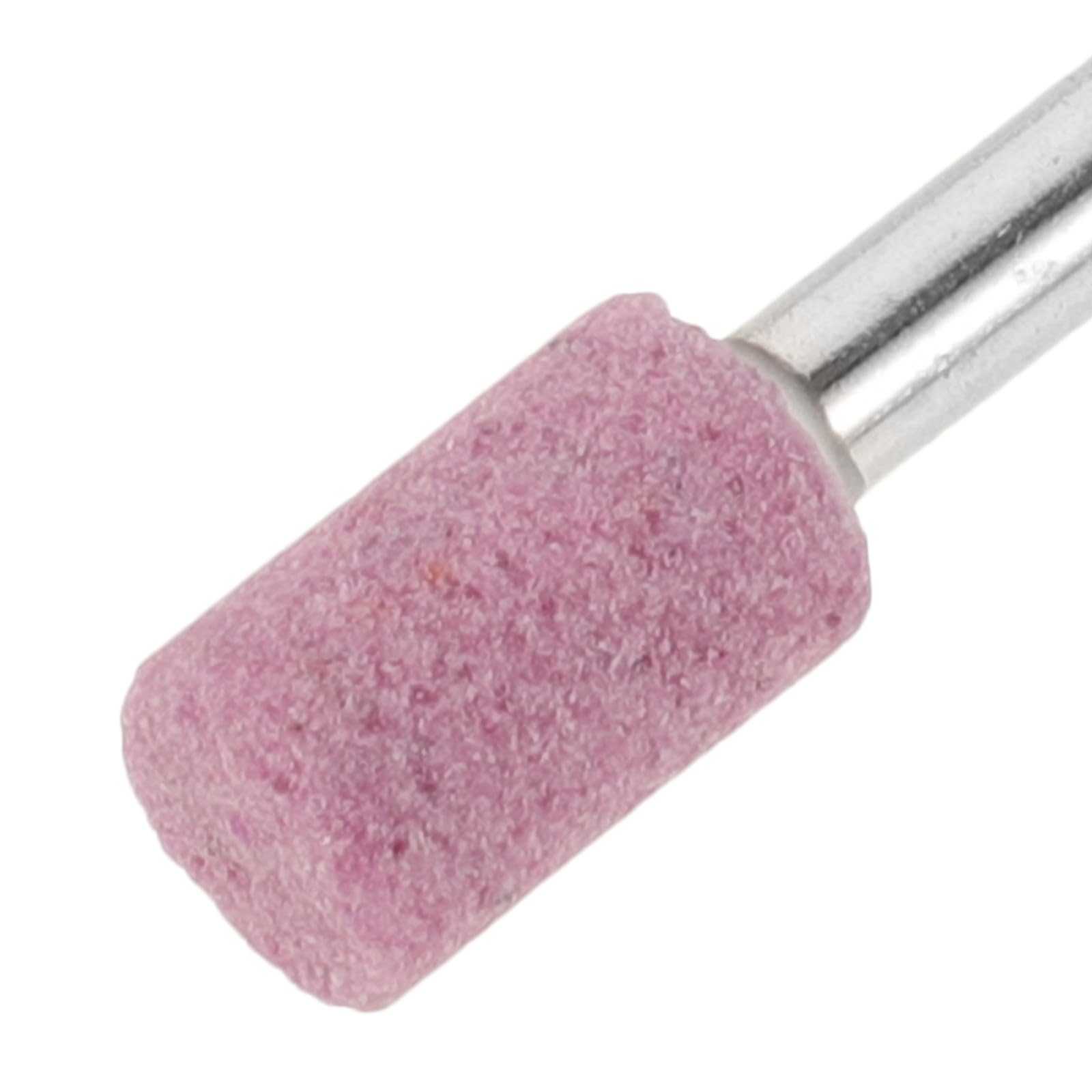 Healeved 50 Punte Mola Abrasiva Montata in Pietra 3x6 Mm Rosa per Trapano, Punte per Rettifica Professionale Utensili Rotanti, Set da 10 Pezzi per Molatura e Lucidatura Industriale