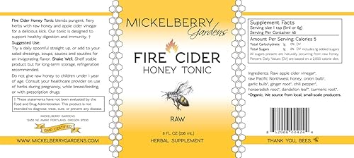 Miniatura 7 de Tónico de miel de vinagre de sidra de manzana con raíz de cúrcuma orgánica, raíz de jengibre y diente de león, digestión natural y apoyo