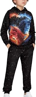 Boys Pants Set 5-12 Stylish Hoodies Sweatshirts and Sweatpants Tracksuits Soft Long Sleeve Hoodie Sweatsuit Sets