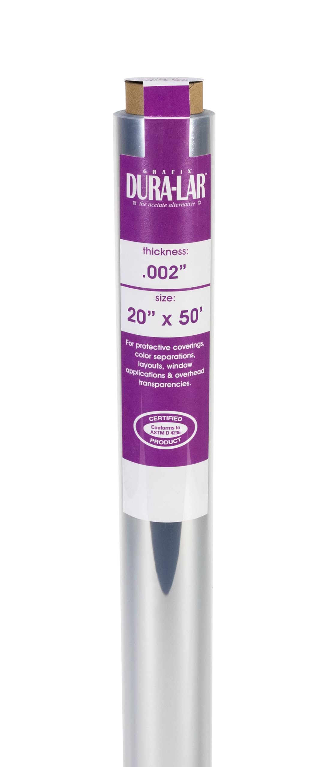 Grafix Clear .002 Dura-lar Film Roll, 50,8 cm by 50-Feet