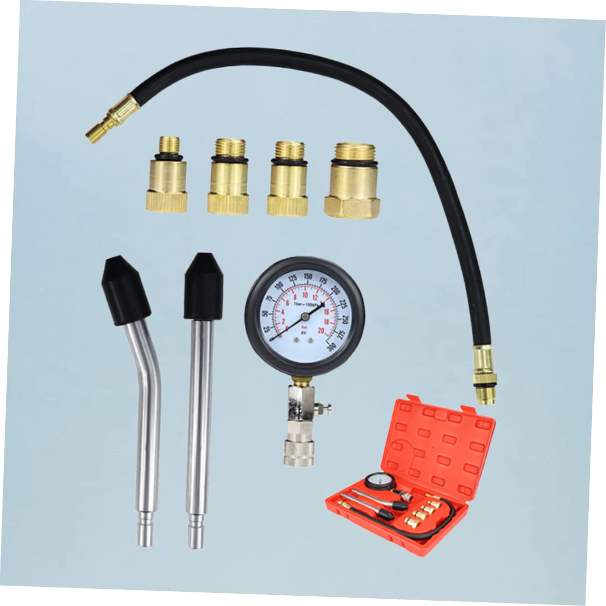 Engine Cylinder Pressure Gauge Kit Motor Pressure Testing Tool Manometer Car Motorcycle Rv SUV