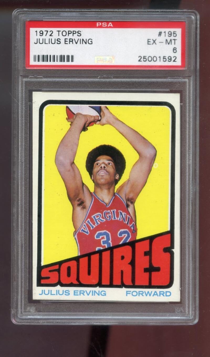 1972-73 Topps #195 Julius Erving Dr. J. ROOKIE RC PSA 6 Graded Basketball Card NBA 1972-1973 72-73