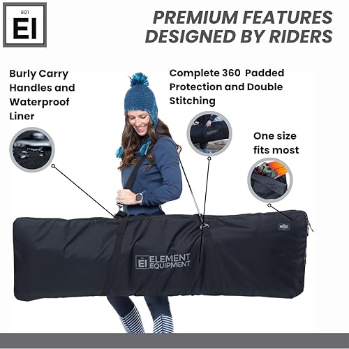 Miniatura 6 de Element Equipment Bolsa acolchada para snowboard, bolsa de viaje para snowboard