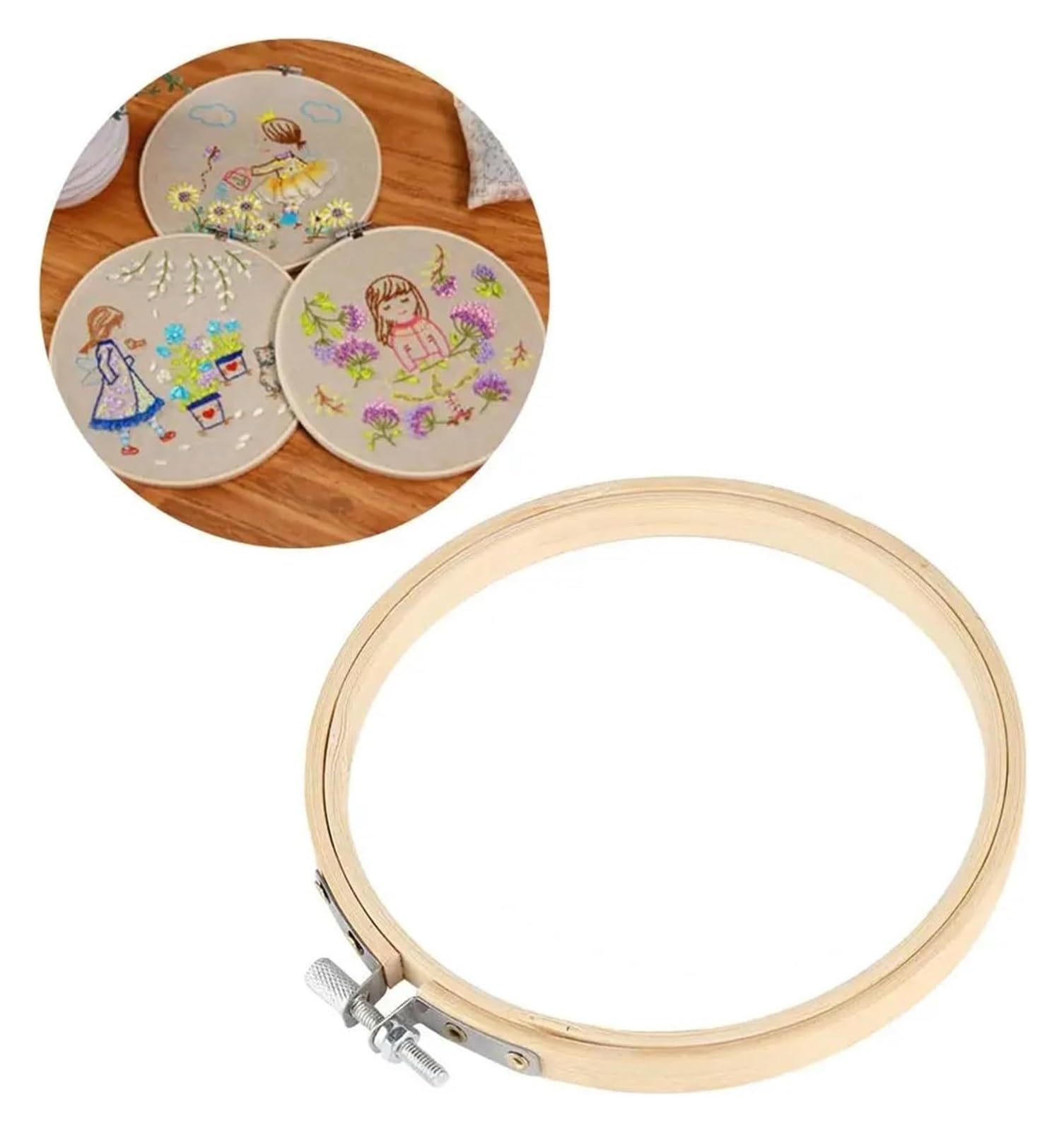 Bastidores para Bordar, Aro de Bordado for Punto Cruz, Varios tamaños, Madera(23cm 9 Inch)