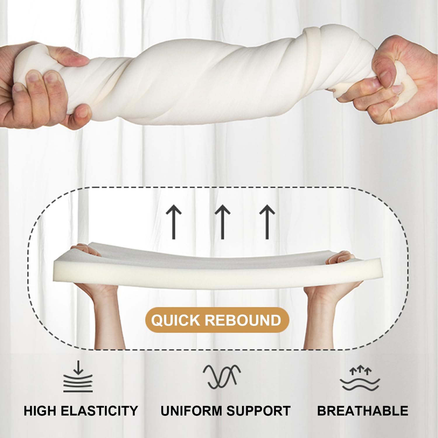 SyMax Cuscino Per Testiera King Size – Memory Foam Triturato, Formato 20x190 Cm, Riempispaio Per Letto, Fodera In Peluche Lavabile, Adatto A Spazi 0-19,8 Cm - 3