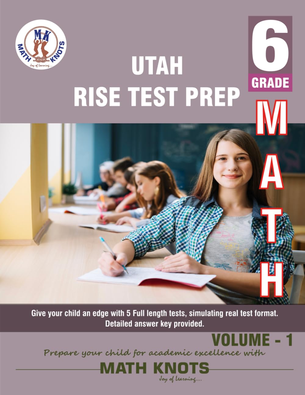 UTAH State (RISE) , 6th Grade MATH Practice Tests ,Volume 1