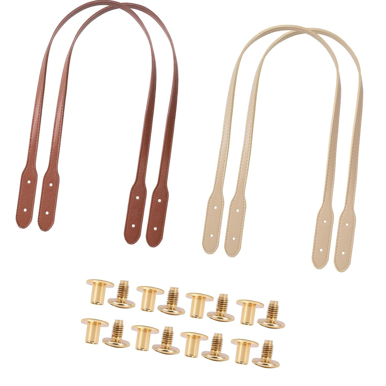 NEWFT 4Pcs Soft PU Leather Purse Bag Handle Replacement 28.14Inch Handbag Straps for Purses Bag Making Accessories Stylish Purse Accessories