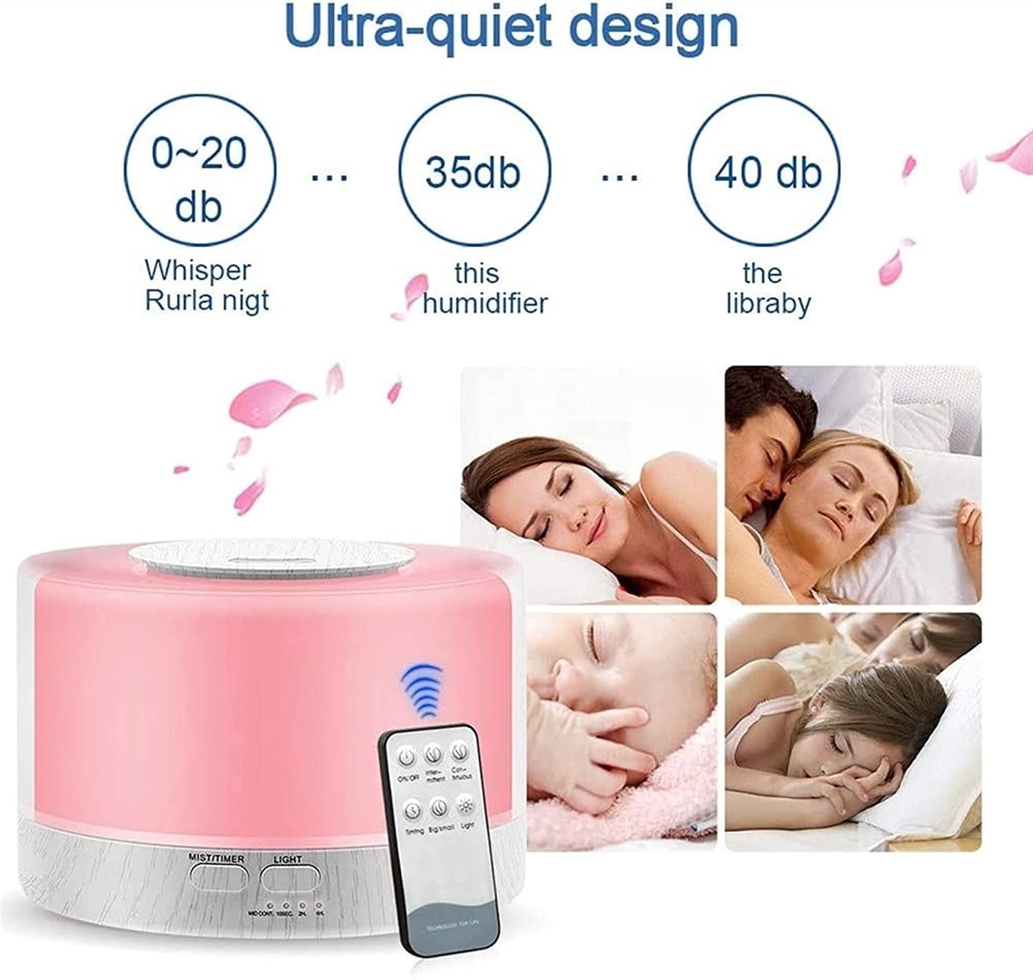 Difusores for aceites Esenciales Difusores de ultrasonidos Difusores de aromaterapia Aroma Humidificador de Niebla Fresca con Temporizador 700 ml