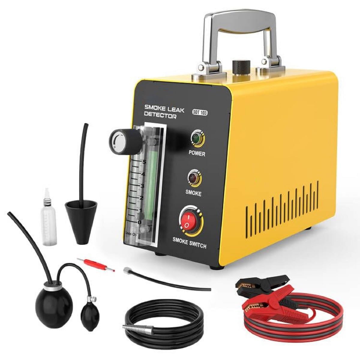 Smoke Machine Automotive Leak Detector, Evap Vacuum Smoke Diagnostic Tester, Pipeline Fuel Leakage Detector for 12V Vehicles, Universal Car Tool for EVAP, Intake, Exhaust, Cooling, Crankcase Systems