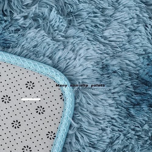 Area Rug Super Soft Indoor Modern Shag Luffy Living Room Carpets for Children Bedroom Living Room Home Decor Nursery Rug (2.6X5.2 Feet, Dark Blue) 7 6186RMMvh9L. AC