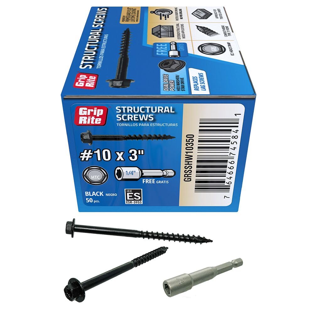 Grip-Rite Structural Screws - Hex Head, PrimeGuard Coating -1