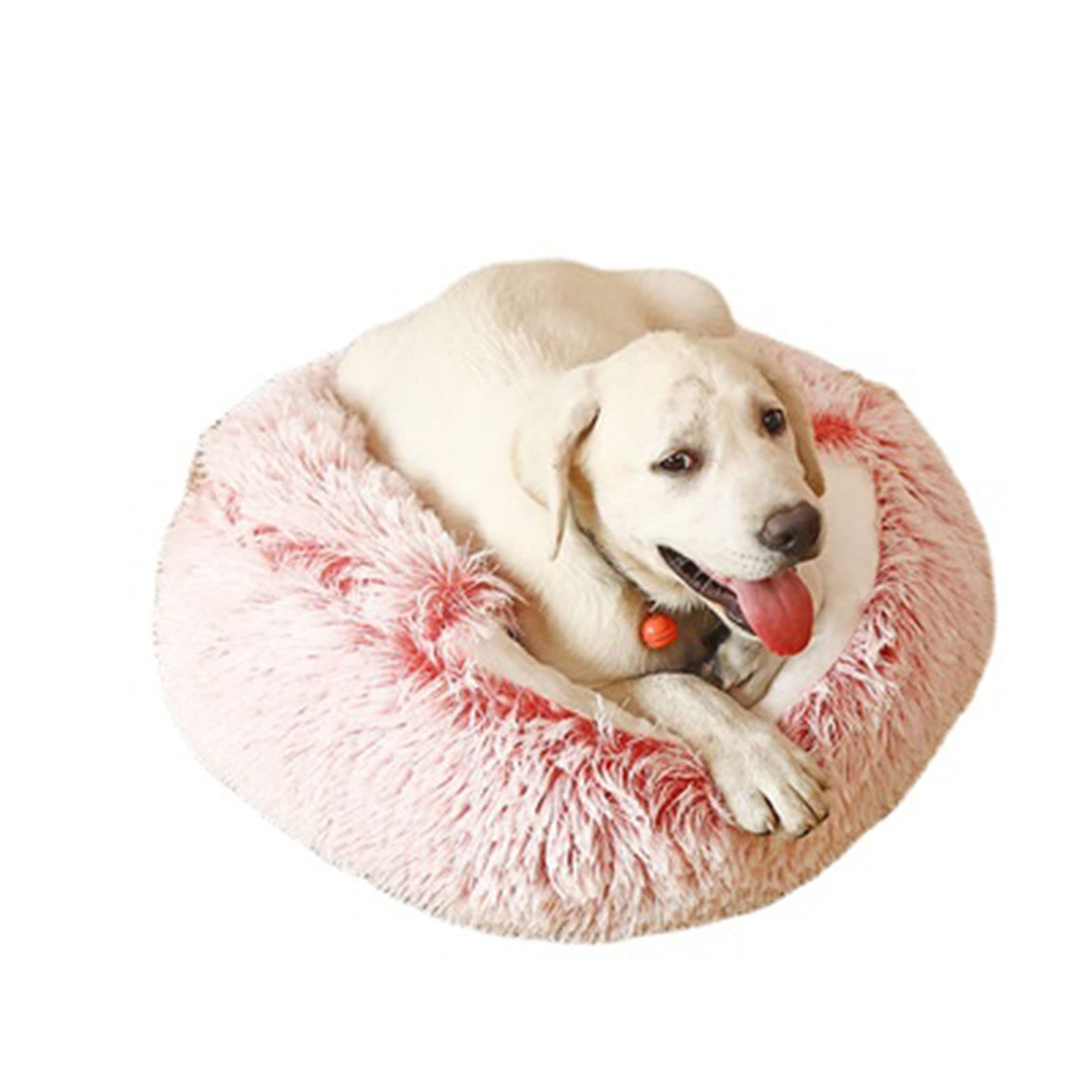 Weiches Plüsch-Haustierbett Für Hunde & Katzen – Rund, Halbgeschlossen, Ø 50 Cm, Rutschfeste Unterseite, Für Kleine/mittelgroße Tiere, Warmes Winter-Nest