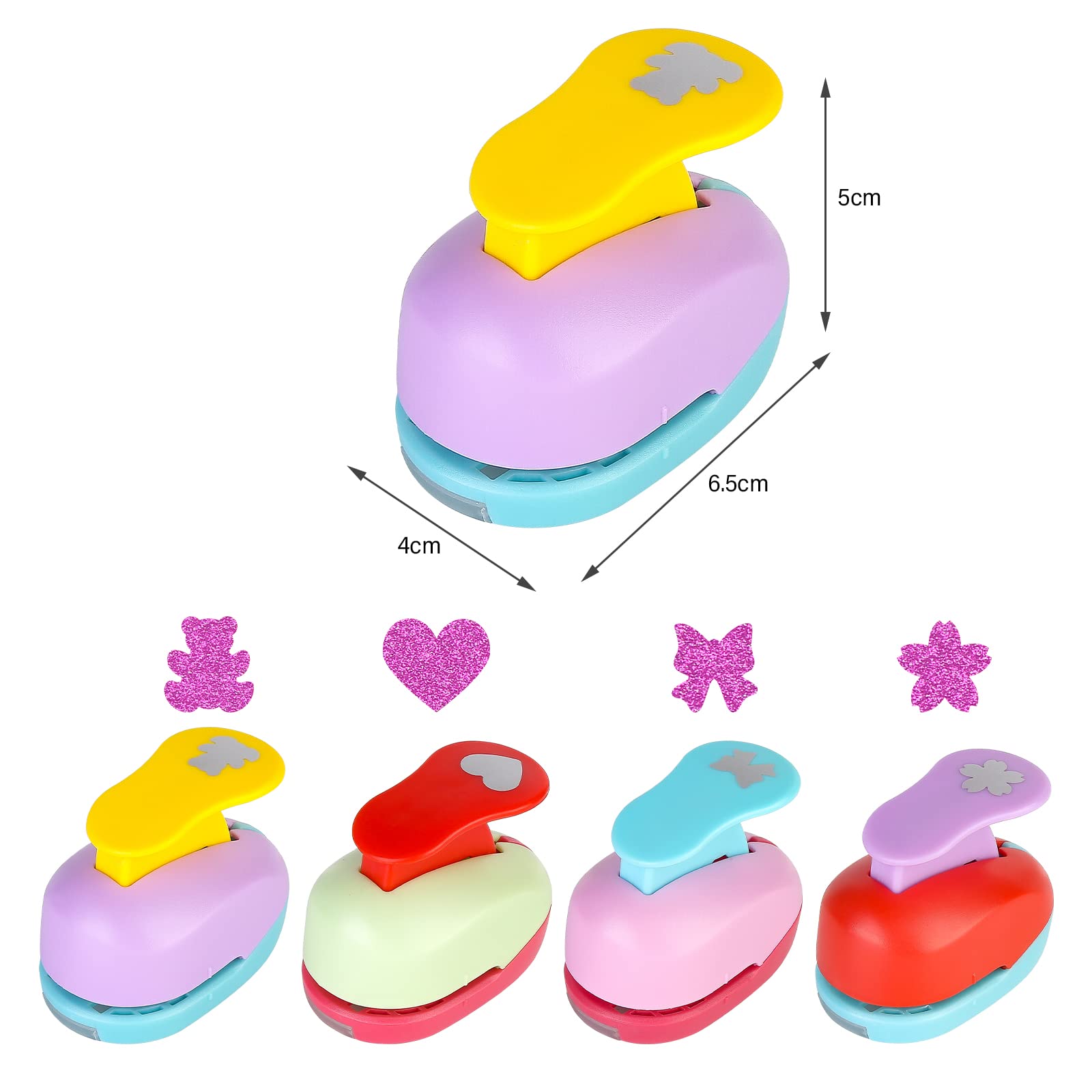 Ezydka Creative motiefpons, hart, 3 stuks, papierstansset, geperforeerd papier voor knutselen, scrapbooking, cadeauhangers (8 mm, 15 mm, 25 mm