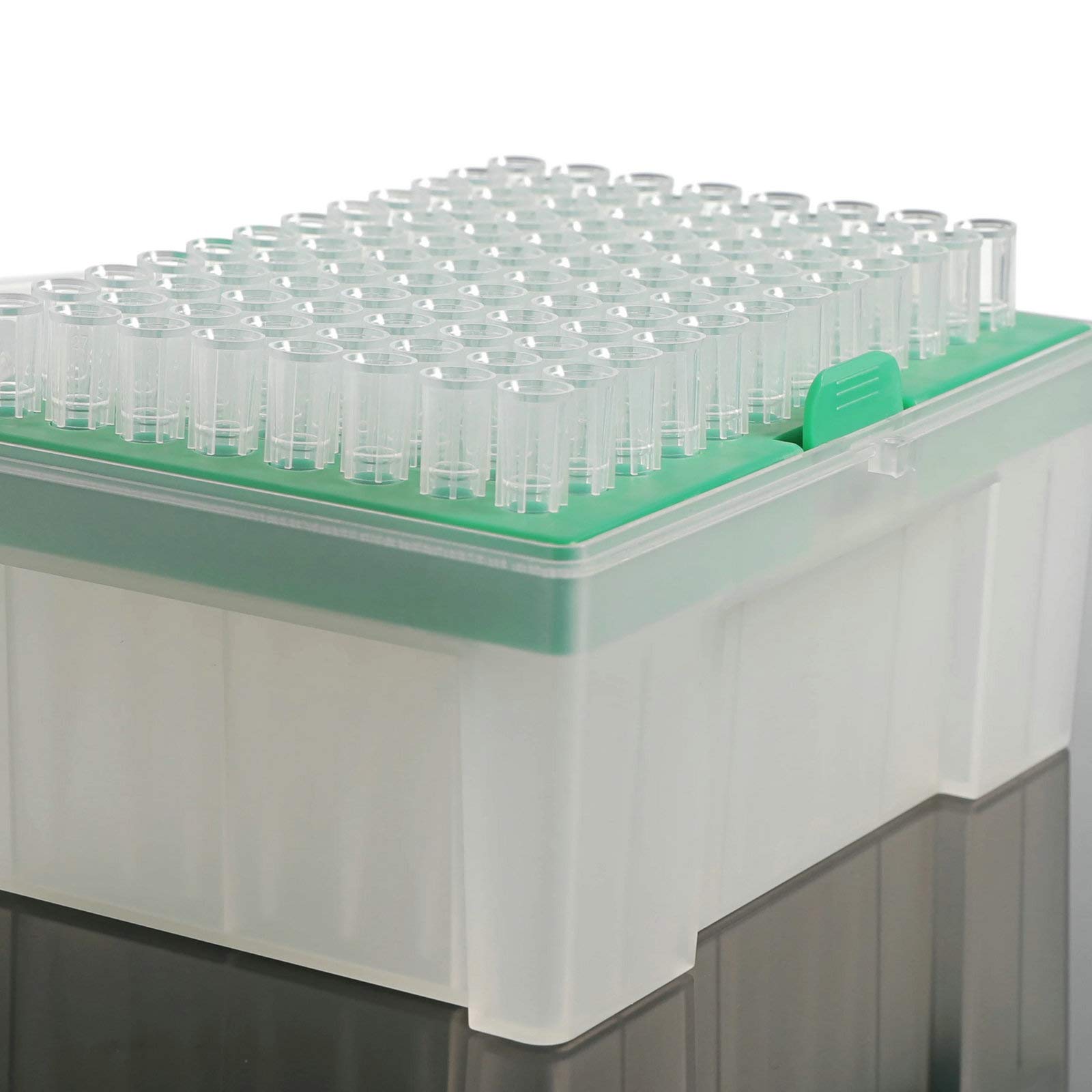 Puntas de pipeta de 200 ul, puntas universales de pipeta – estantes, sin ARNAS/DNasa y seguro para pirógenos, 96 puntas/rack paquete x 10 estantes (960 puntas) (200ul – transparente)