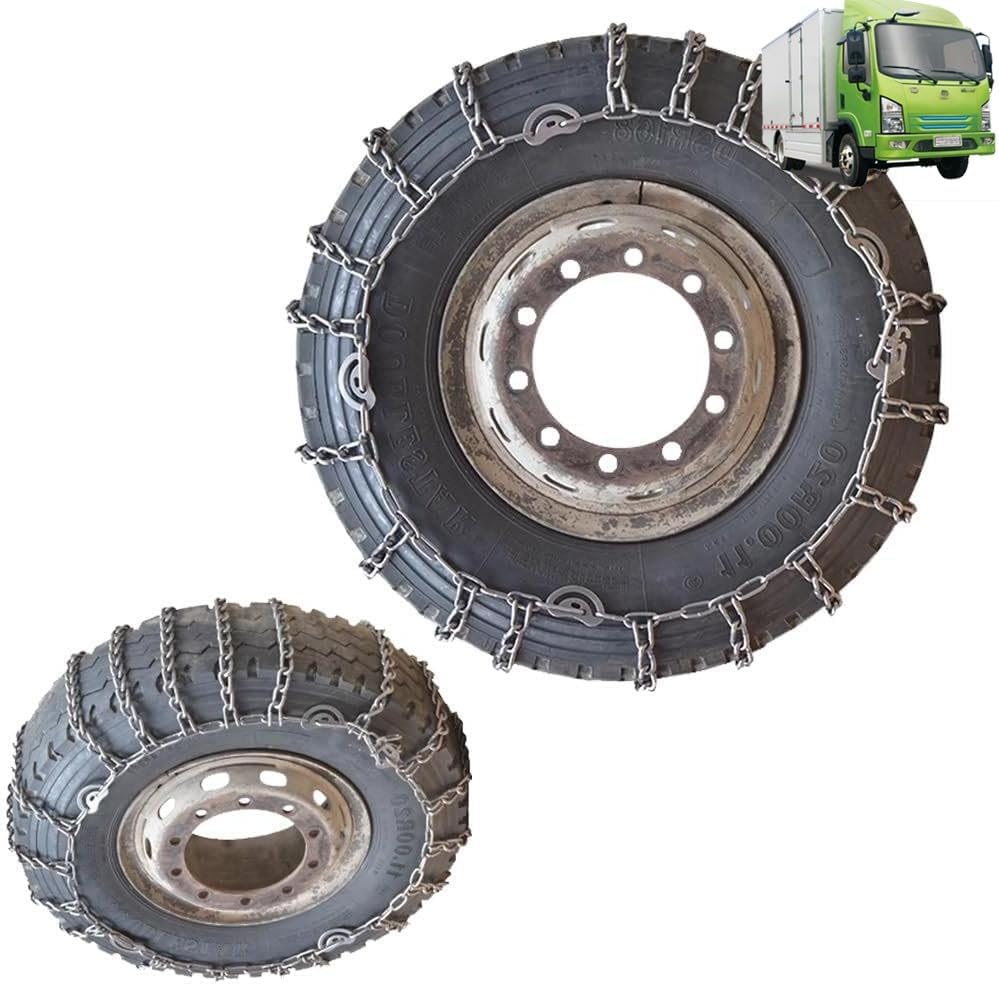 9mm Set of 2 Snow Tire Chains for Car SUV Pickup Trucks Van Trucks ATV Semi Trucks Light Truck Heavy Goods Vehicles in Snow, Ice, Sand and Mud 275/80R22.5 9mm 235/75R17.5