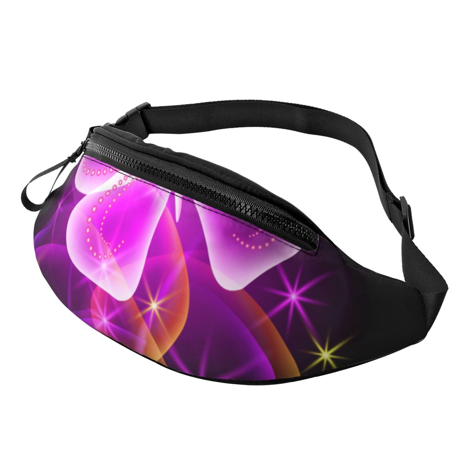 Pink Butterfly Fanny Pack for Women Men Fashion Waist Pack Crossbody Bum Bags for Hiking Running Travel Waist Bag