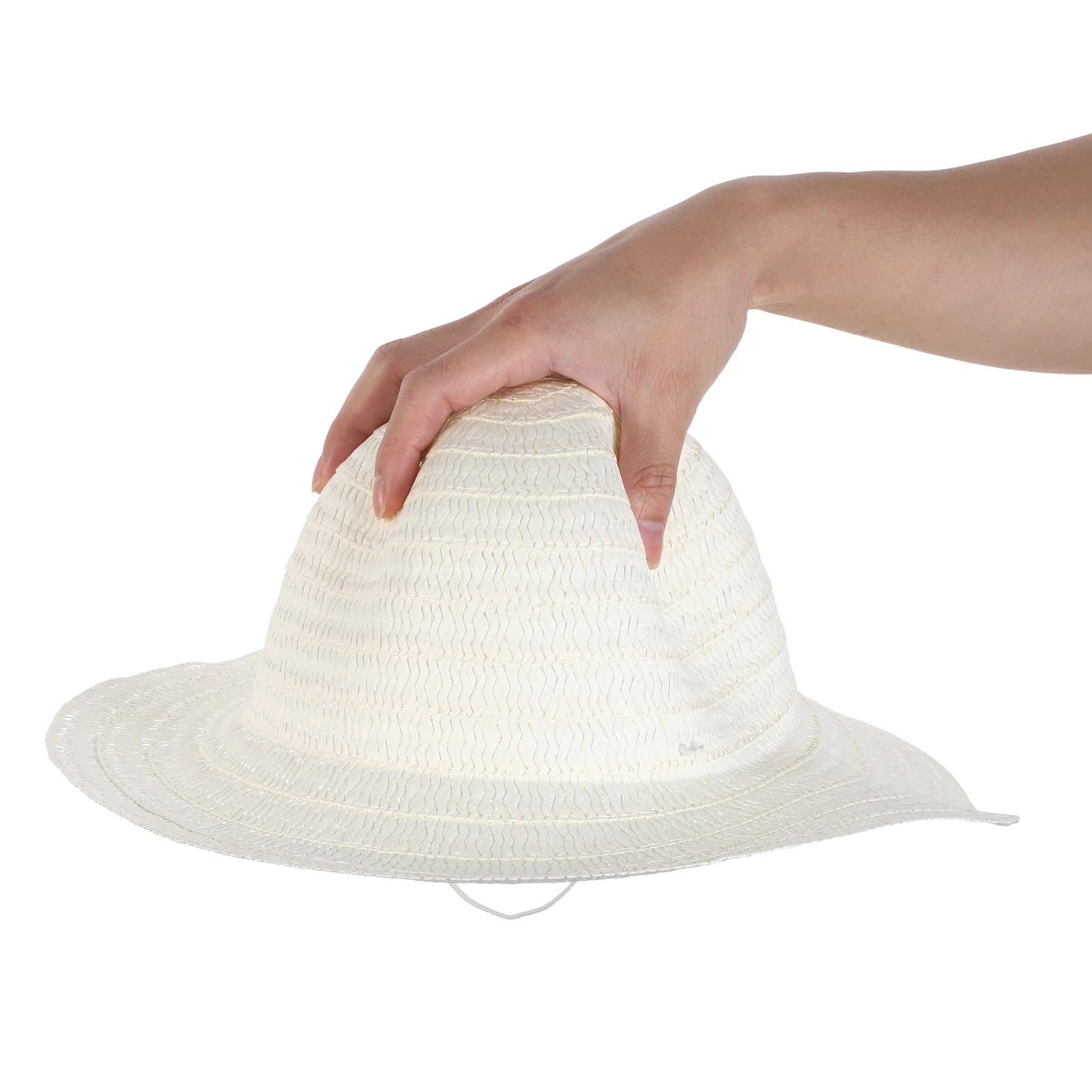 Chapeaux de Paille à Décorer Lot de 12 Beige Naturel Large Bord pour Fêtes Déguisées et Bricolage Garçon et Filles Protection Solaire Jardinage