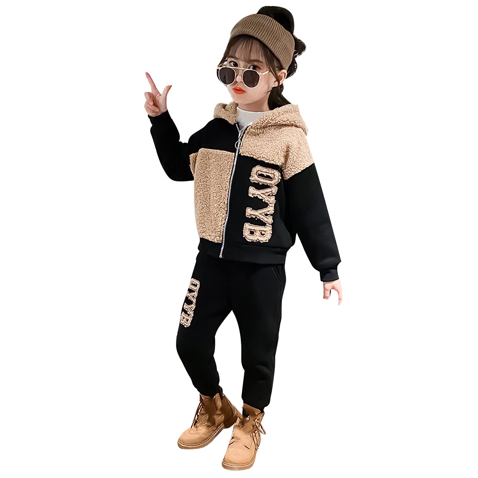 amropi Mädchen Bekleidungsset Hoodie Jacken Mäntel Hose Jogginganzug Trainingsanzug for 3-10 Jahre